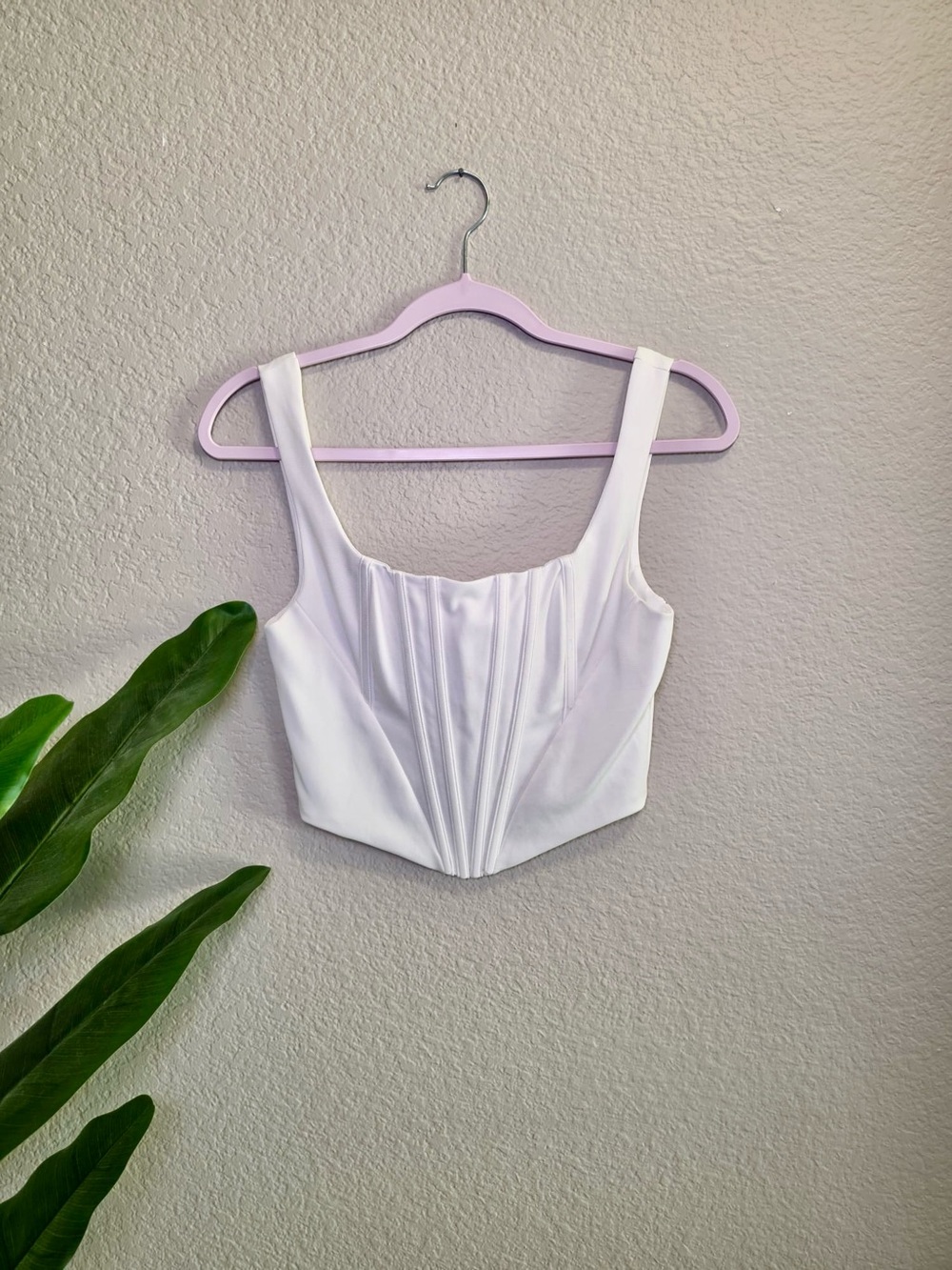 SHEIN White Corset Style Crop Top Size S